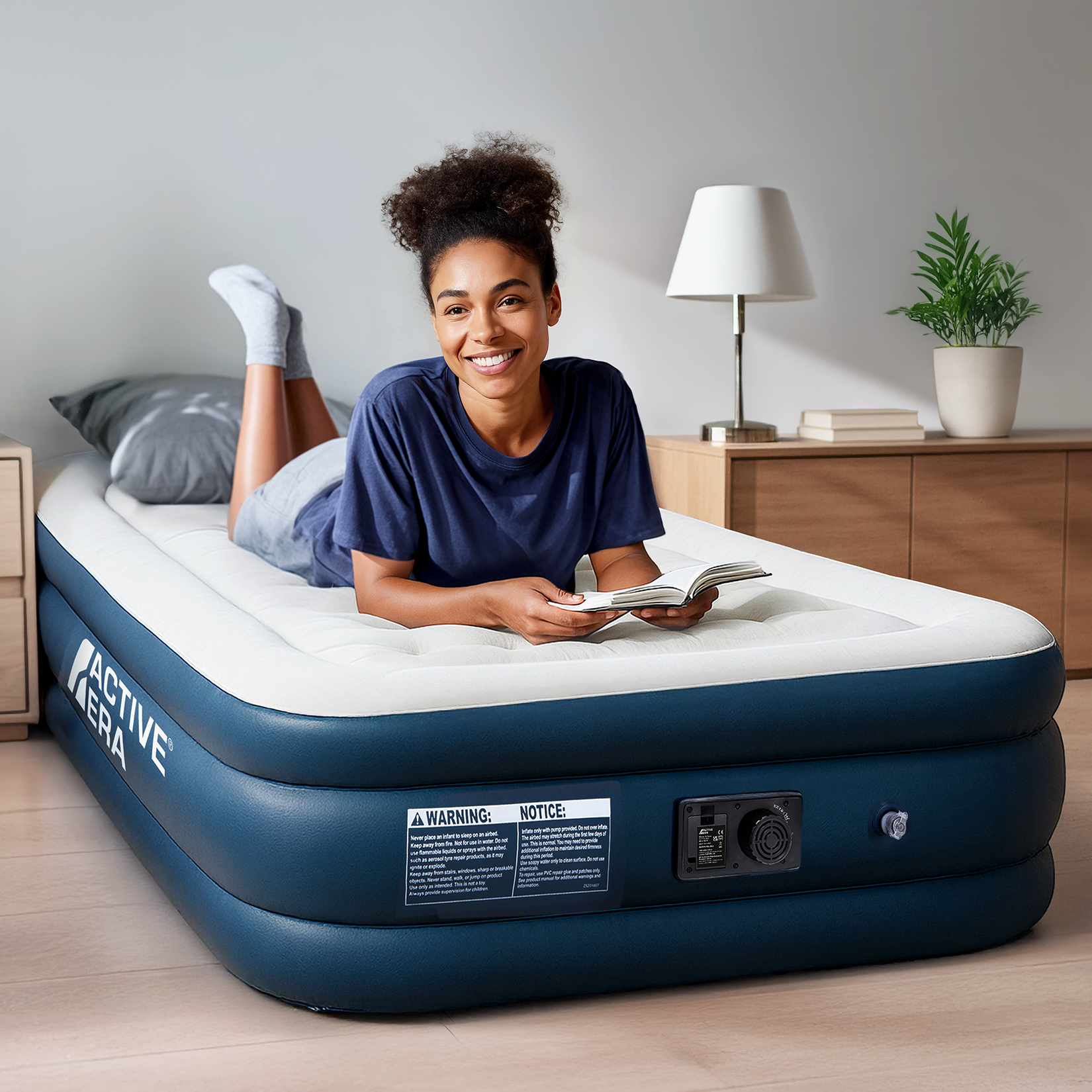 Single Comfort Air Bed – Grey/Navy