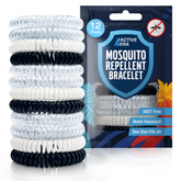 Explorer Mosquito Repellent Bands - 12 Pack - Black, White and Clear