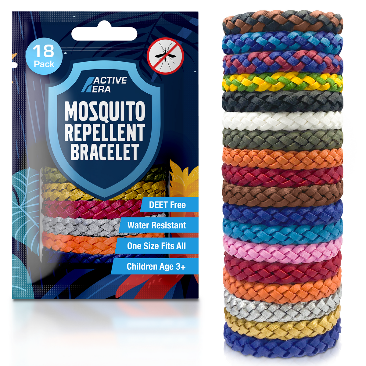 Adventure Mosquito Repellent Bands - 18 Pack - Multicolour