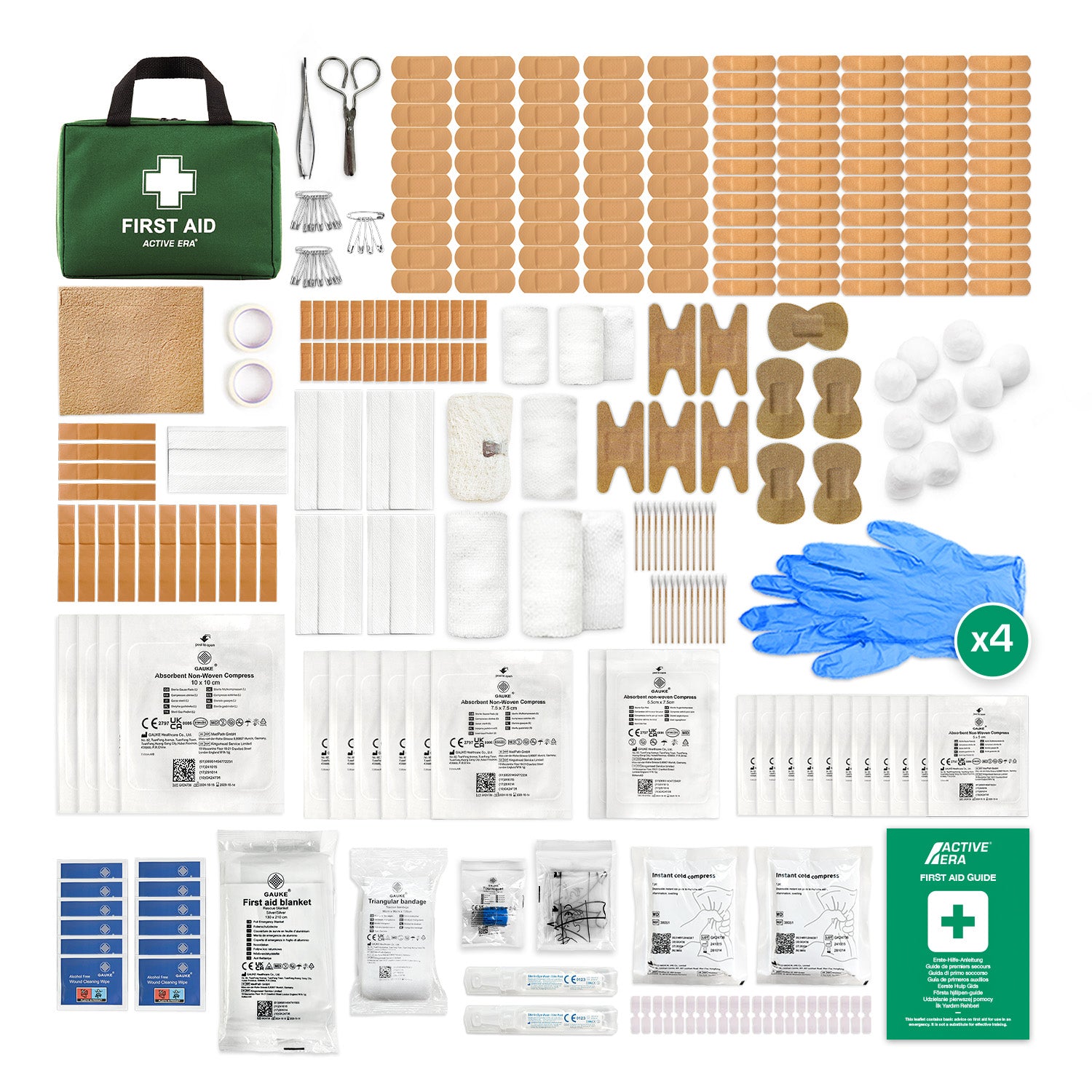 320 Piece Premium First Aid Kit Bag – Green