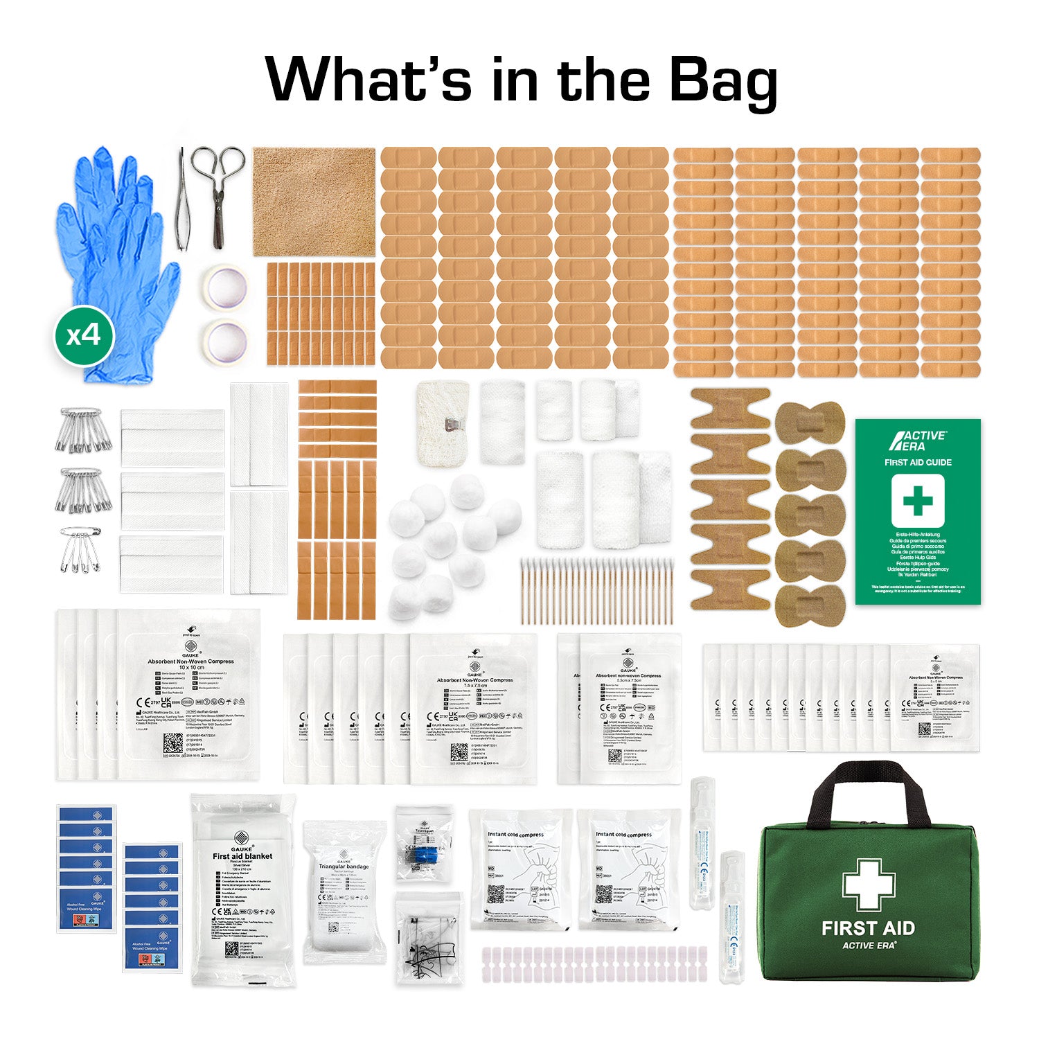 320 Piece Premium First Aid Kit Bag – Green