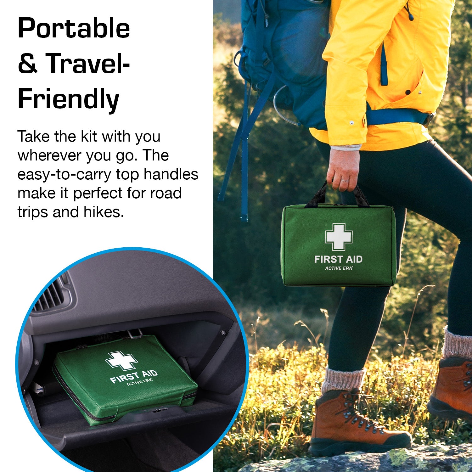 320 Piece Premium First Aid Kit Bag – Green