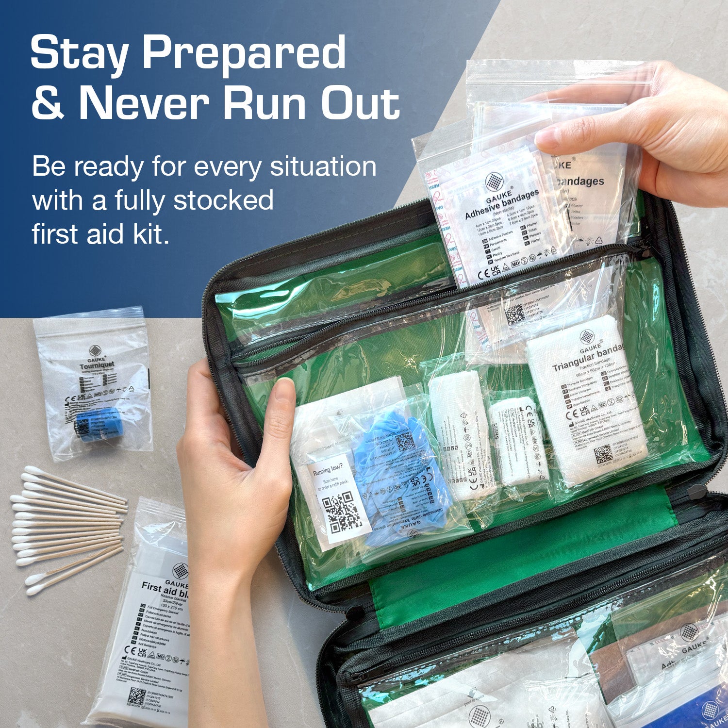 180 Piece Premium First Aid Kit Refill