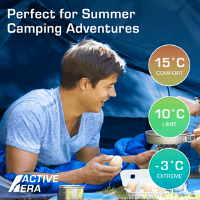 Lightweight Summer Sleeping Bag – 200GSM Compact Envelope Design - 2 Seasons - Blue