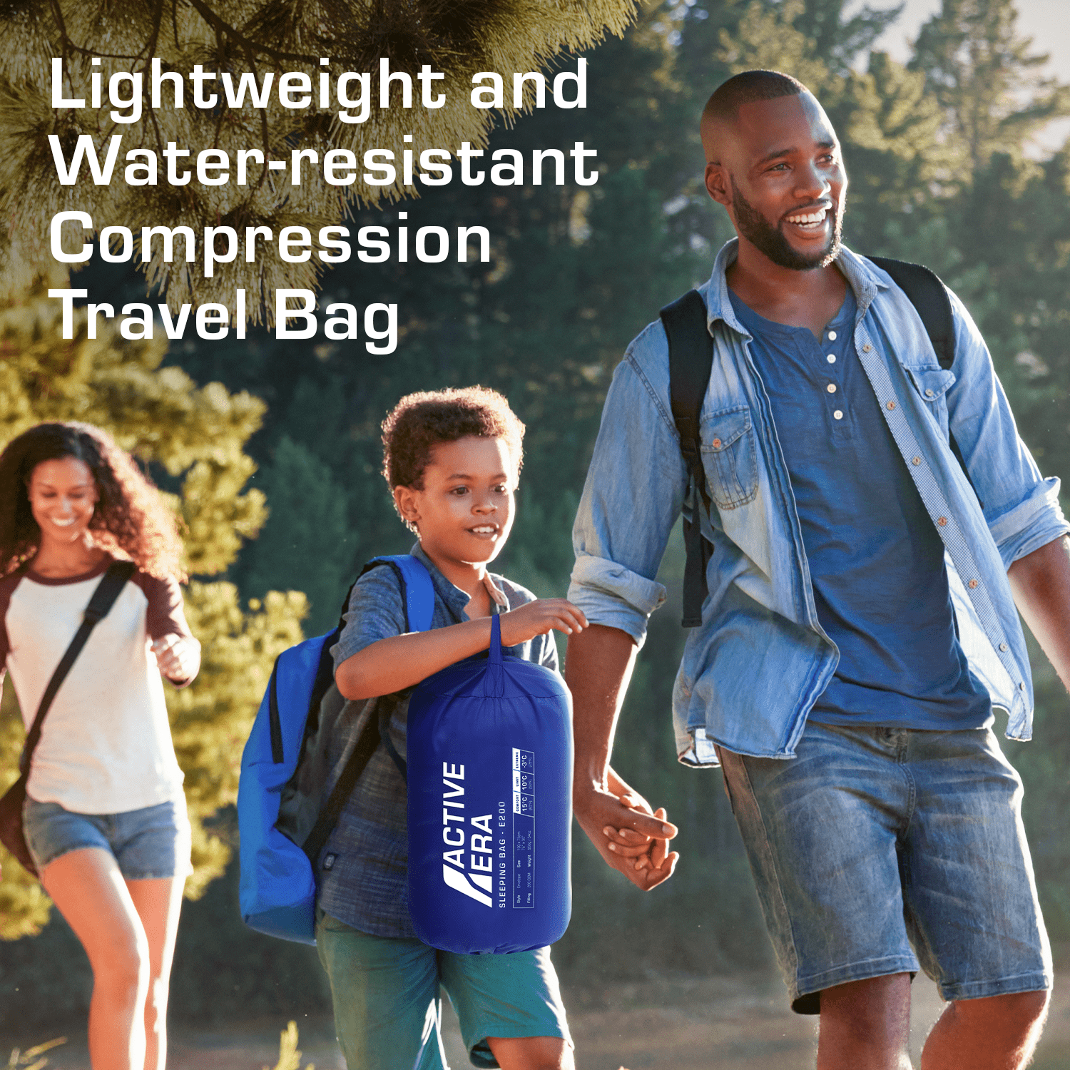 Lightweight Summer Sleeping Bag – 200GSM Compact Envelope Design - 2 Seasons - Blue