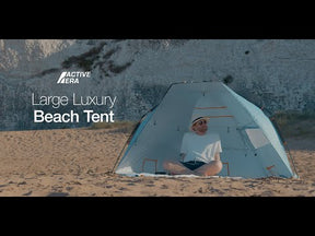 3-4 Person Luxury Beach Tent with UPF 50+ Rated Sun Protection